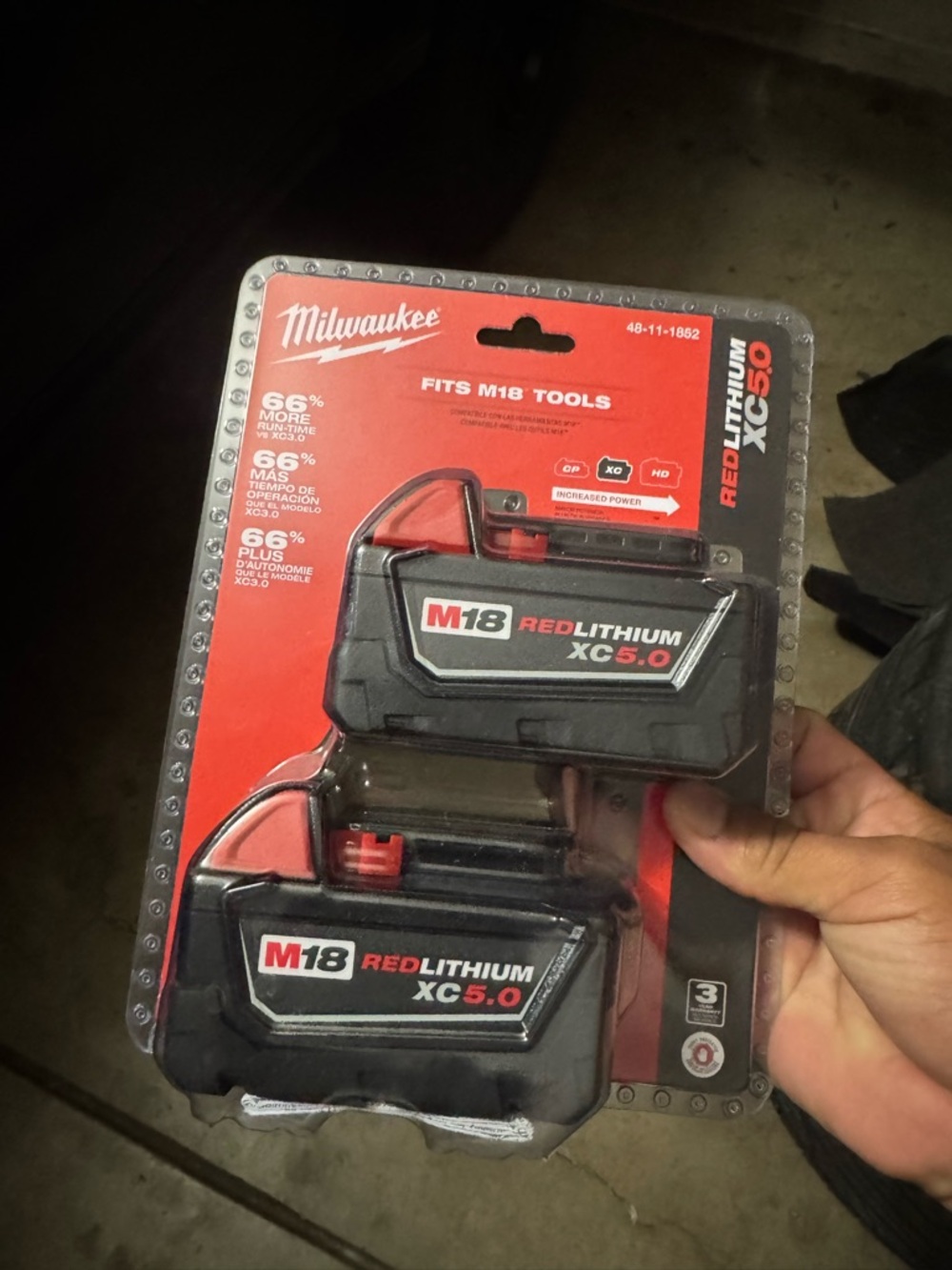 Milwaukee M18 REDLITHIUM XC 5.0 Battery Pack - Black & Red